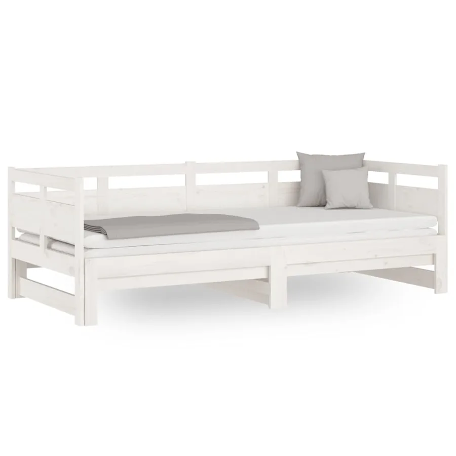 Lit coulissant sans matelas blanc 2x(80x200)cm - 2