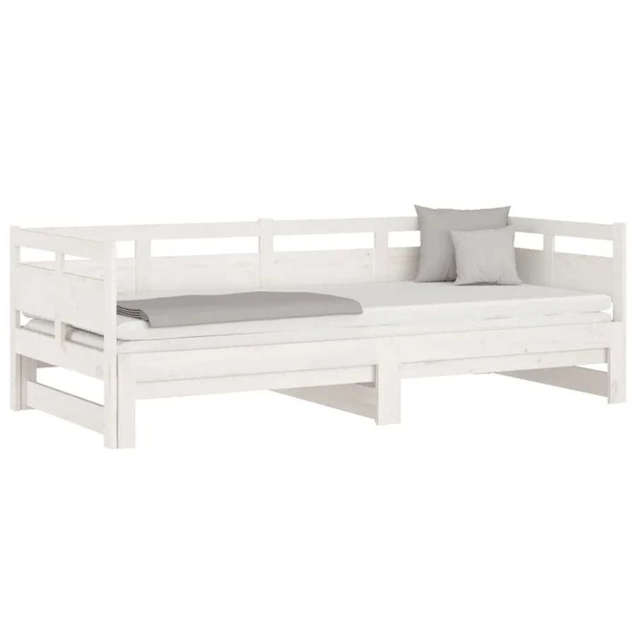 Lit coulissant sans matelas blanc 2x(80x200)cm - 3