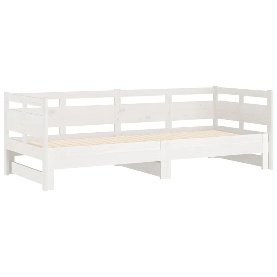 Lit coulissant sans matelas blanc 2x(80x200)cm - 6