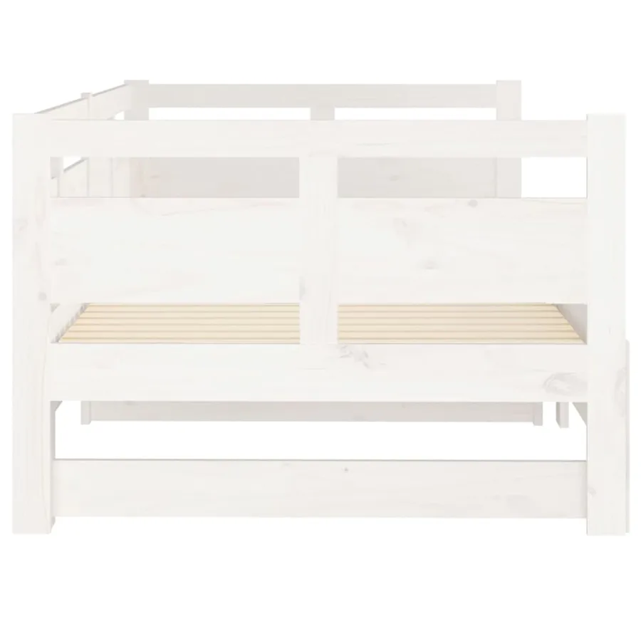 Lit coulissant sans matelas blanc 2x(80x200)cm - 8