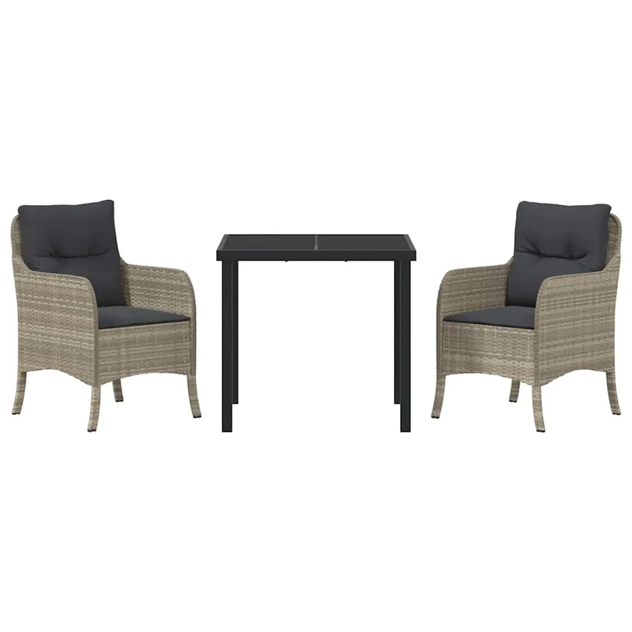 Ensemble de salle à manger pour jardin 3 pcs Gris clair - 7