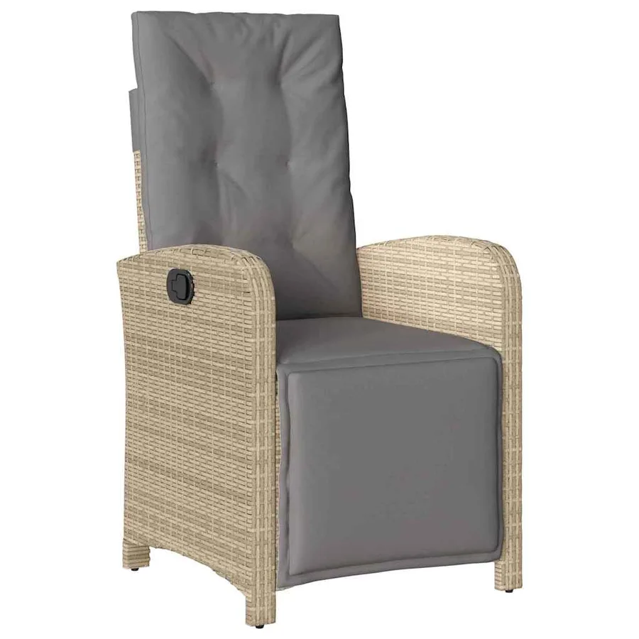 Ensemble de salle à manger pour jardin 3 pcs Beige polyrotin - 6