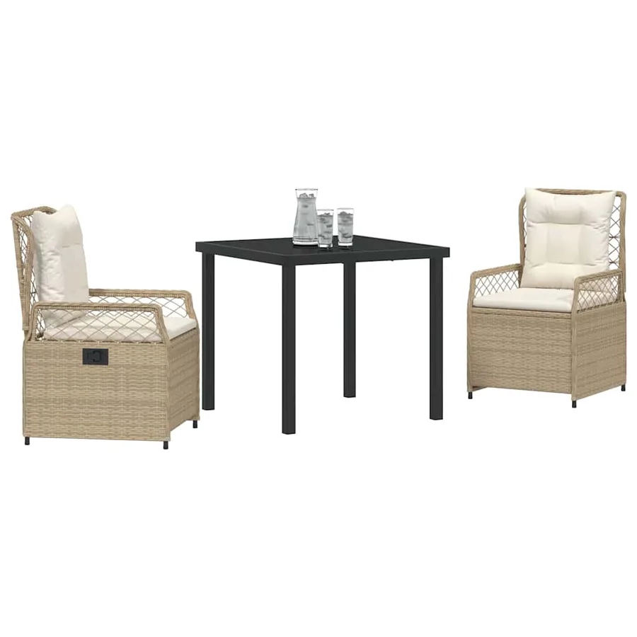Ensemble de salle à manger pour jardin 3 pcs - 3