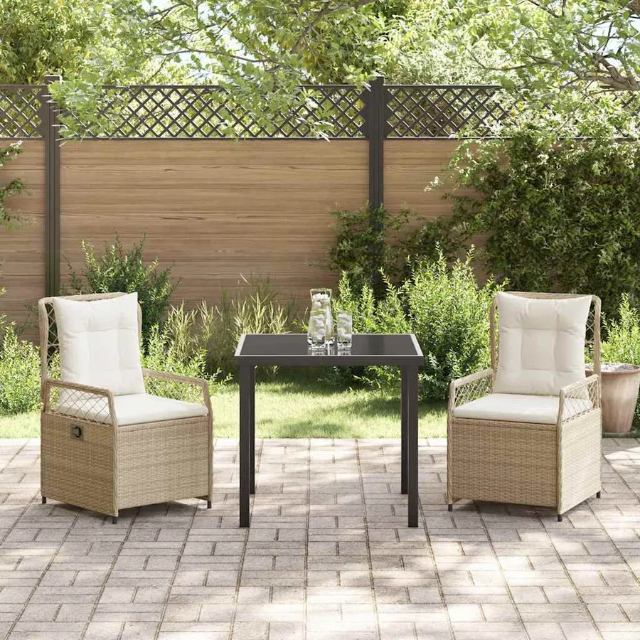 Ensemble de salle à manger pour jardin 3 pcs - 4