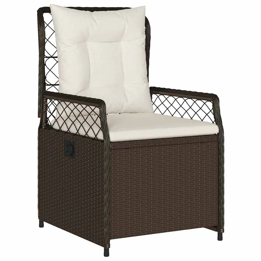 Ensemble de salle à manger pour jardin 3 pcs Marron polyrotin - 6