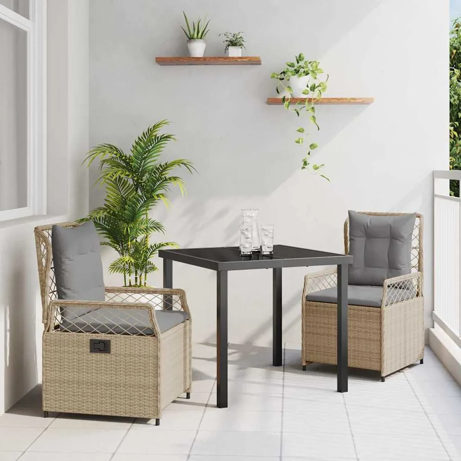 Ensemble de salle à manger pour jardin 3 pcs