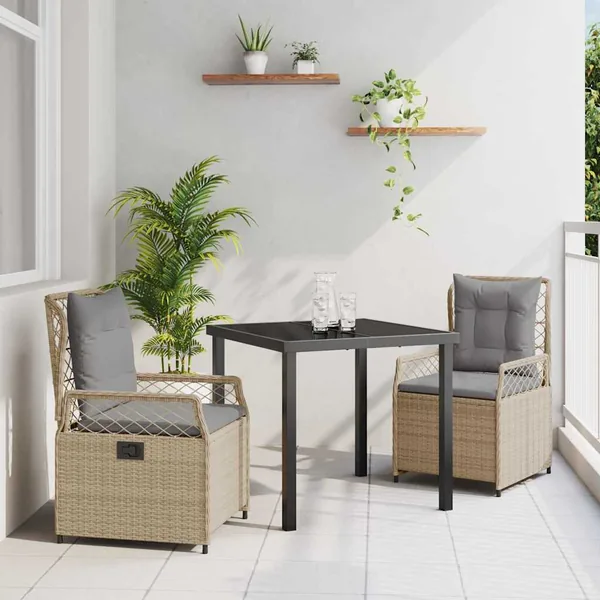 Ensemble de salle à manger pour jardin 3 pcs
