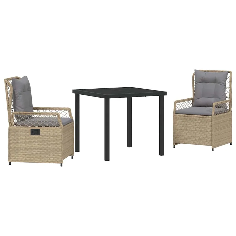 Ensemble de salle à manger pour jardin 3 pcs - 2