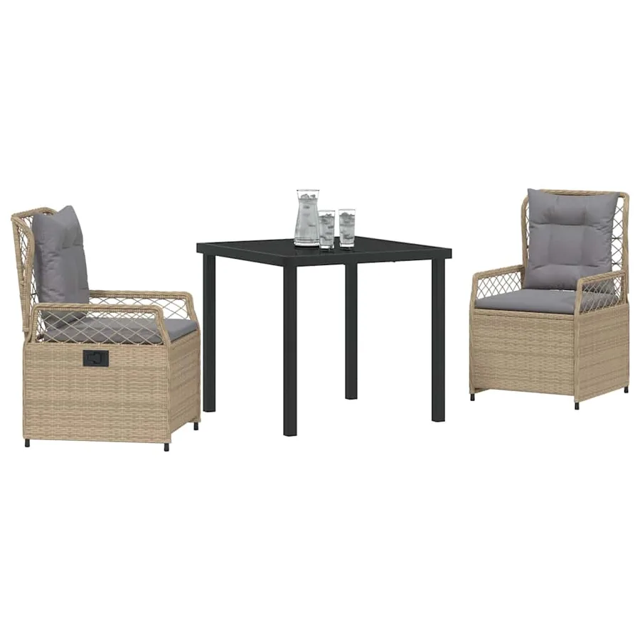 Ensemble de salle à manger pour jardin 3 pcs - 3