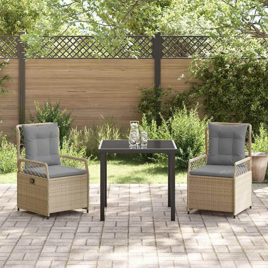 Ensemble de salle à manger pour jardin 3 pcs - 4