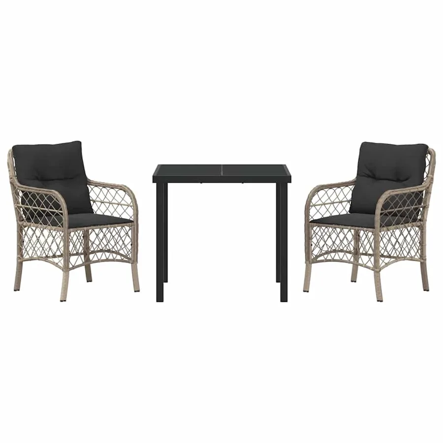 Ensemble de salle à manger pour jardin 3 pcs Gris clair - 7