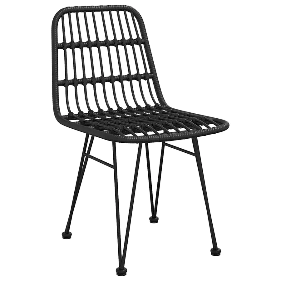 Ensemble de salle à manger pour jardin 5 pcs Noir - 6