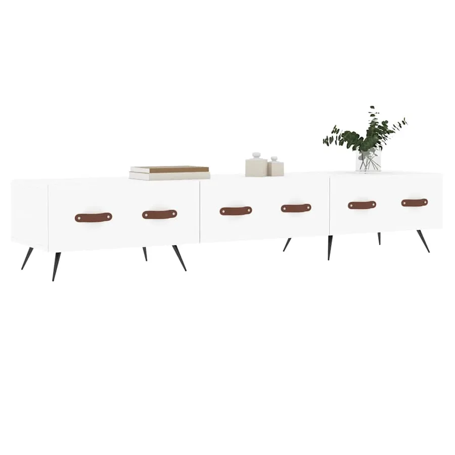 Meuble TV blanc 150x36x30 cm bois d'ingénierie - 3