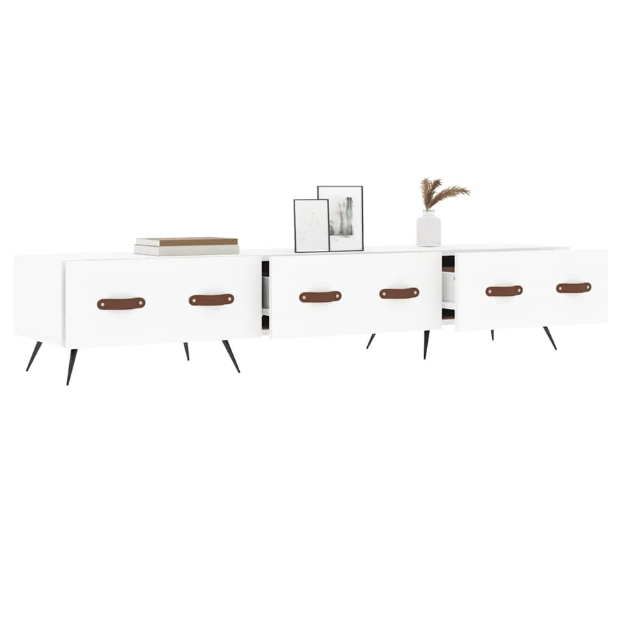 Meuble TV blanc 150x36x30 cm bois d'ingénierie - 4