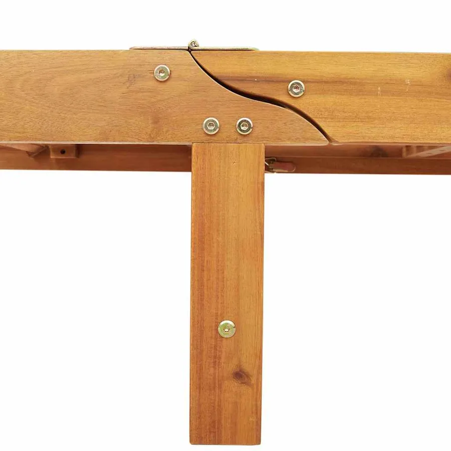 Transat 3 pcs Rouge 200 x 67 x 84 cm Bois d'Acacia Massif - 9