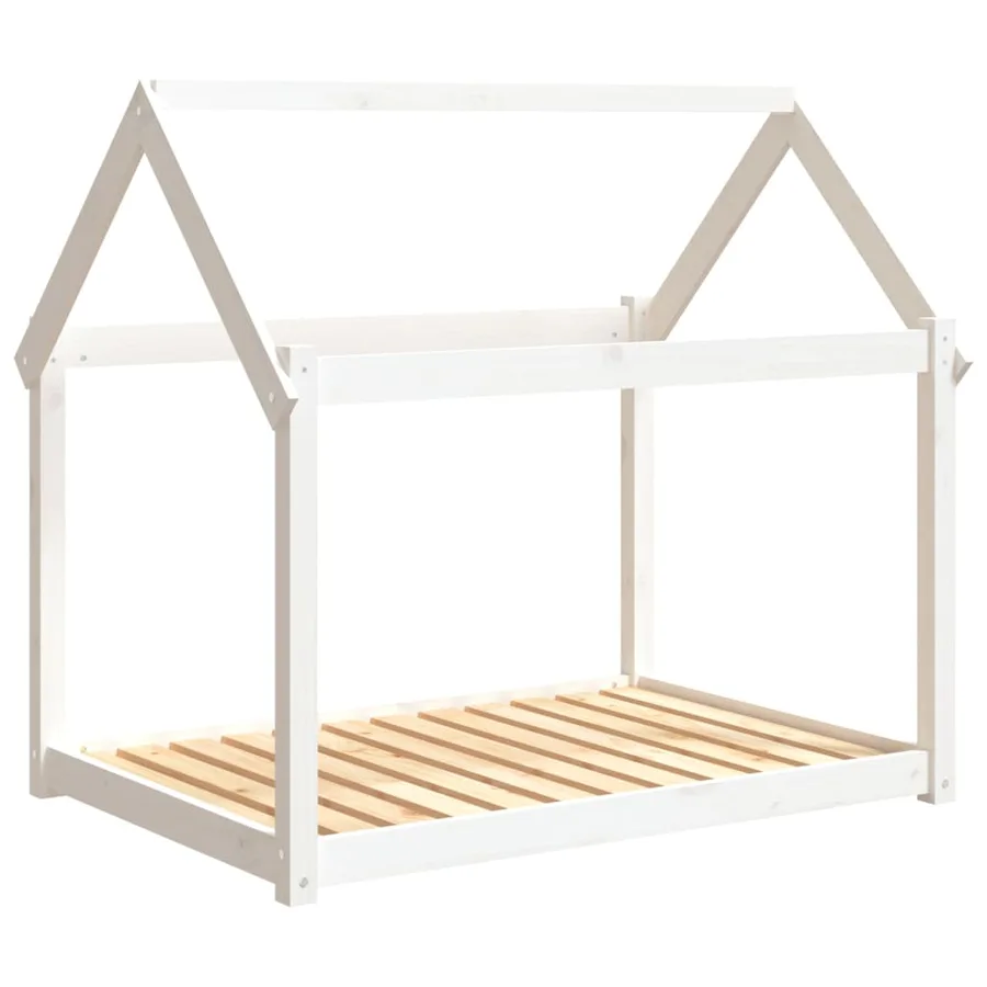 Lit pour chien Blanc 111x80x100 cm Bois de pin solide - 2