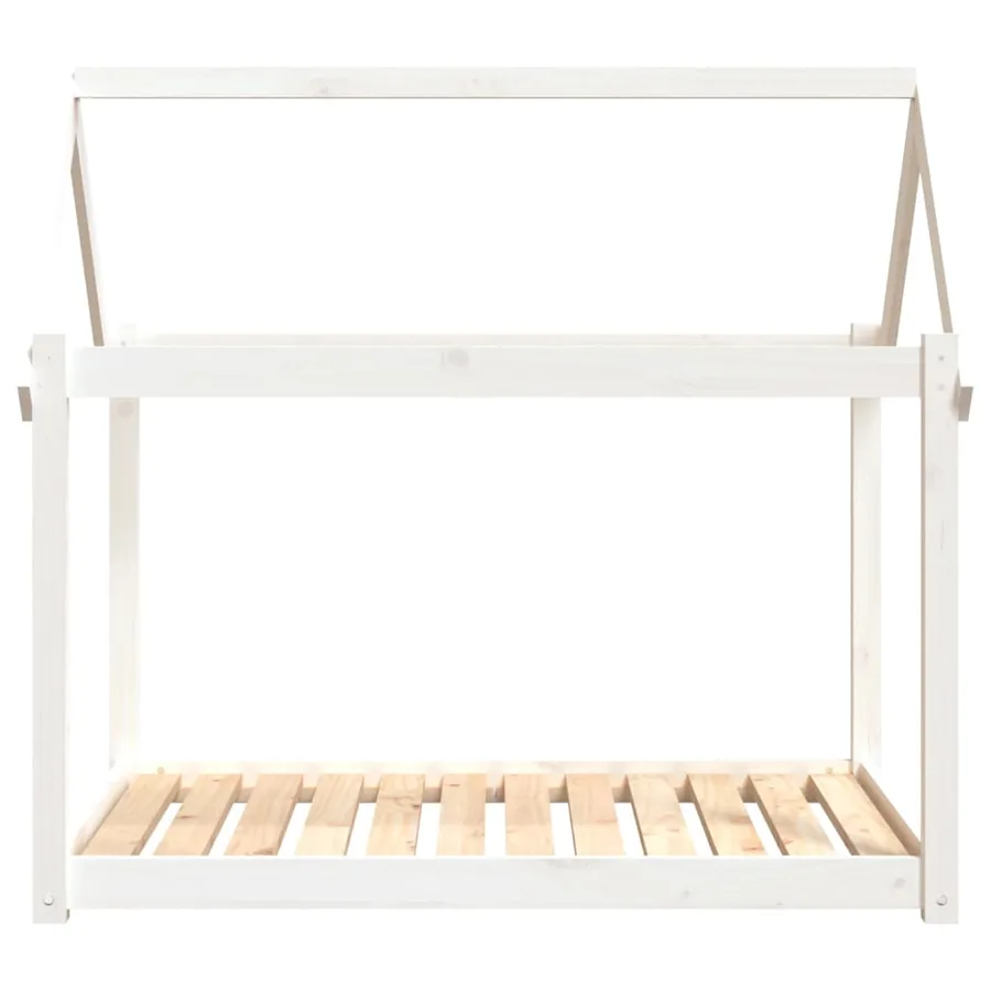 Lit pour chien Blanc 111x80x100 cm Bois de pin solide - 5