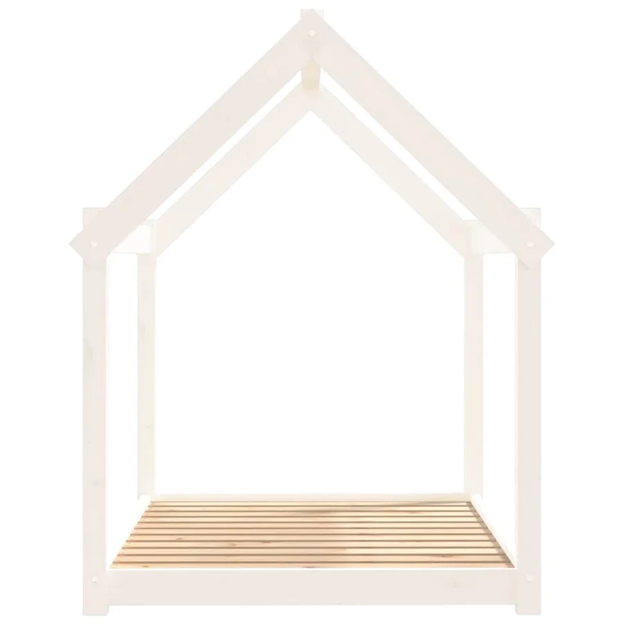 Lit pour chien Blanc 111x80x100 cm Bois de pin solide - 6