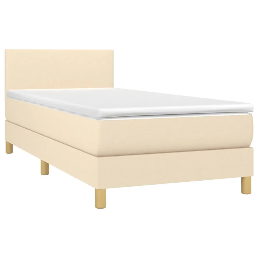 Sommier à lattes de lit avec matelas Crème 80x200 cm Tissu - 3