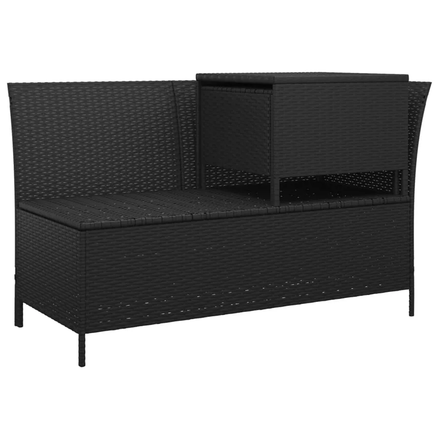 Salon de jardin 3 pcs avec coussins Noir Résine tressée - 7
