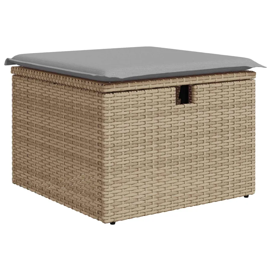 Ensemble de Canapés avec coussin Beige et Gris clair polyrotin - 3