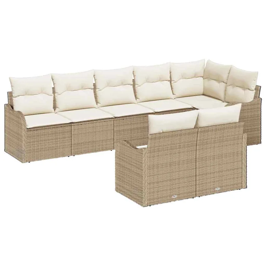 Ensemble de canapé de jardin Beige polyrotin - 2