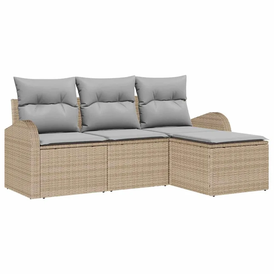 Ensemble de canapé de jardin Beige polyrotin - 2