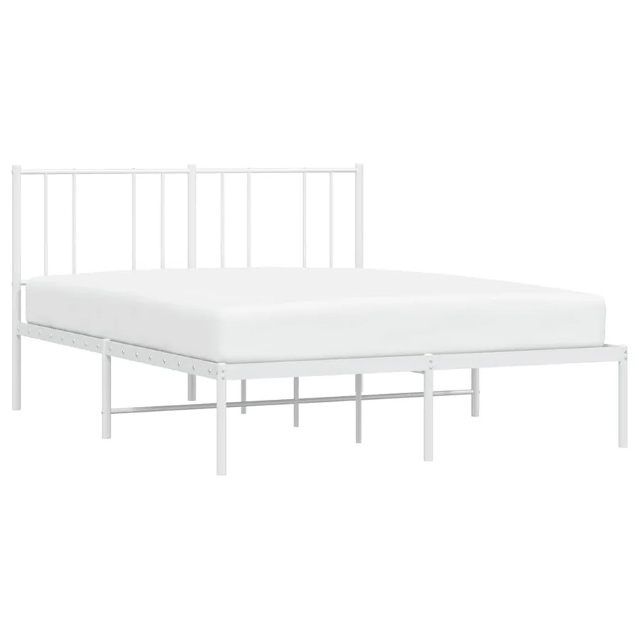 Cadre de lit métal sans matelas et tête de lit blanc 120x200 cm - 5