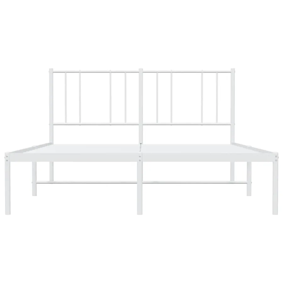 Cadre de lit métal sans matelas et tête de lit blanc 120x200 cm - 6