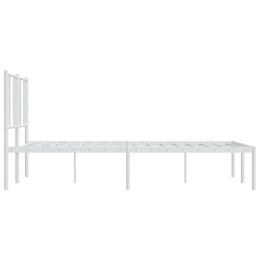 Cadre de lit métal sans matelas et tête de lit blanc 120x200 cm - 7
