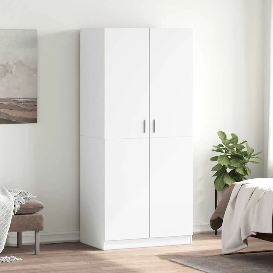 Garde-robe Blanc 80x52x180 cm Bois d’ingénierie
