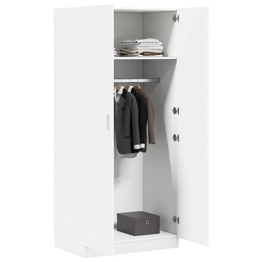 Garde-robe Blanc 80x52x180 cm Bois d’ingénierie - 3