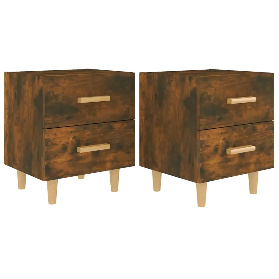 Tables de chevet 2 pcs Chêne fumé 40x35x47,5 cm - 2