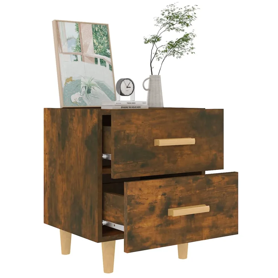 Tables de chevet 2 pcs Chêne fumé 40x35x47,5 cm - 6