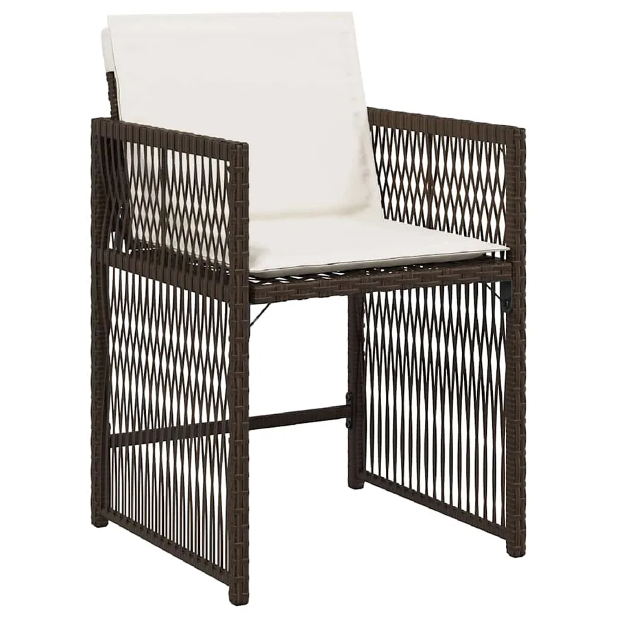 Ensemble de salle à manger pour jardin 5 pcs Marron polyrotin - 6