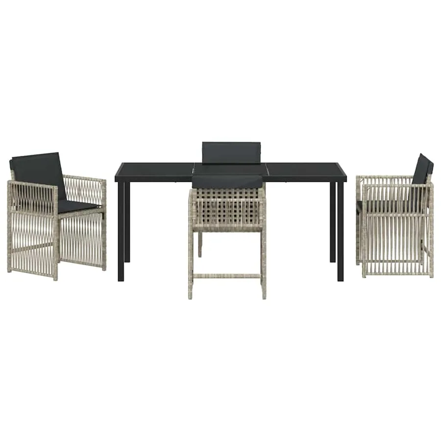 Ensemble de salle à manger pour jardin 5 pcs Gris clair - 7