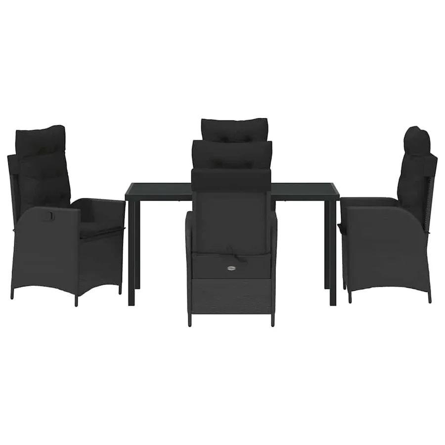 Ensemble de salle à manger pour jardin 5 pcs Noir polyrotin - 7