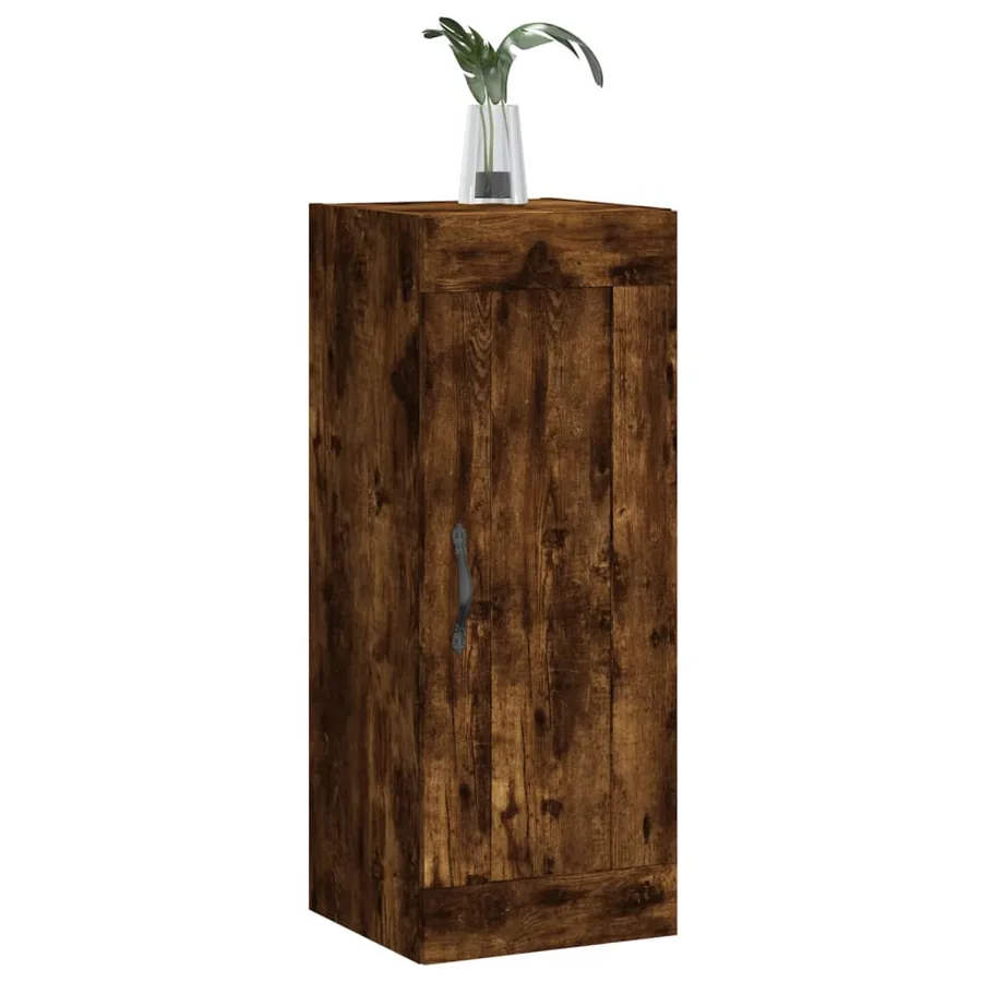 Armoire murale chêne fumé 34,5x34x90 cm bois d'ingénierie - 4