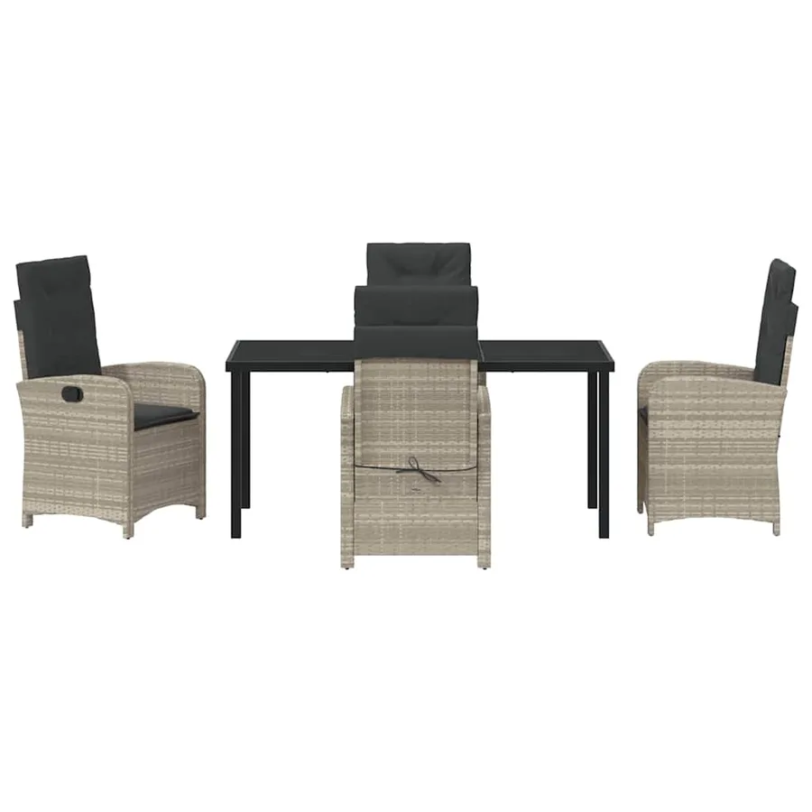 Ensemble de salle à manger pour jardin 5 pcs Gris clair - 7