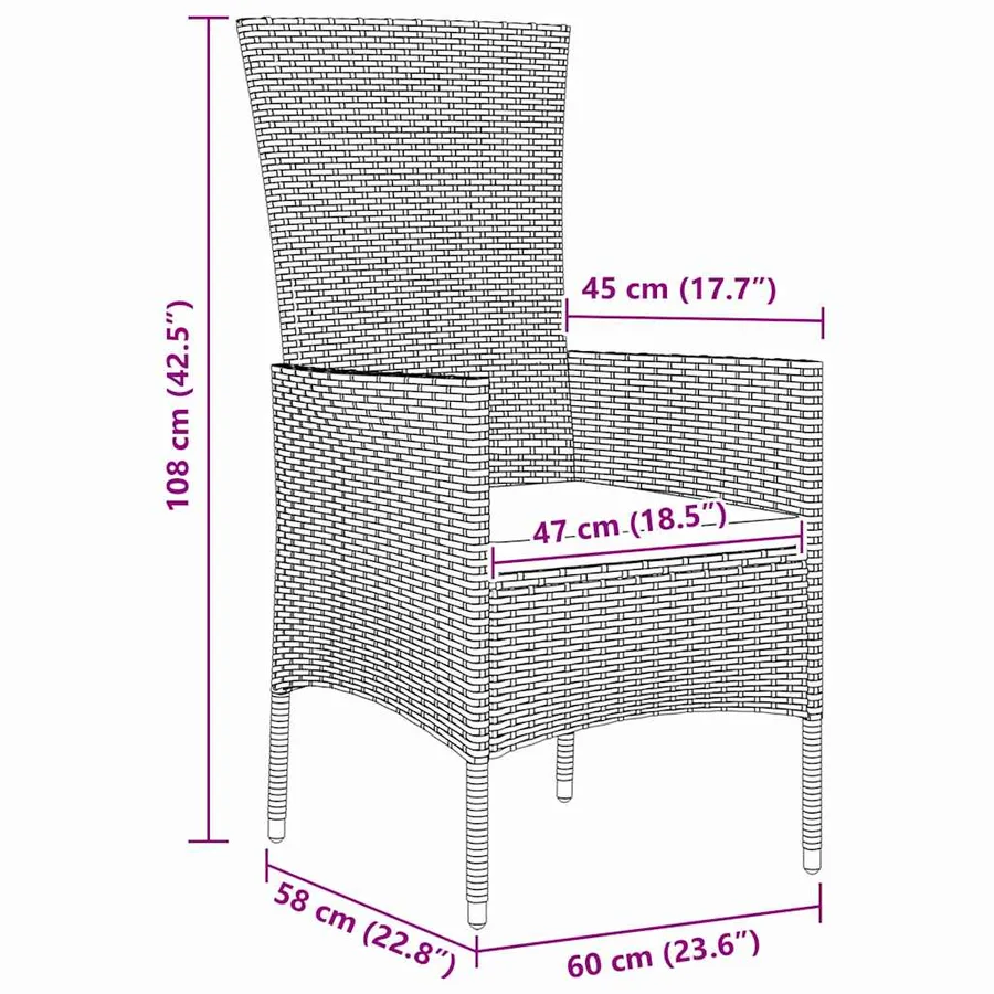 Ensemble de salle à manger pour jardin 5 pcs Beige polyrotin - 10