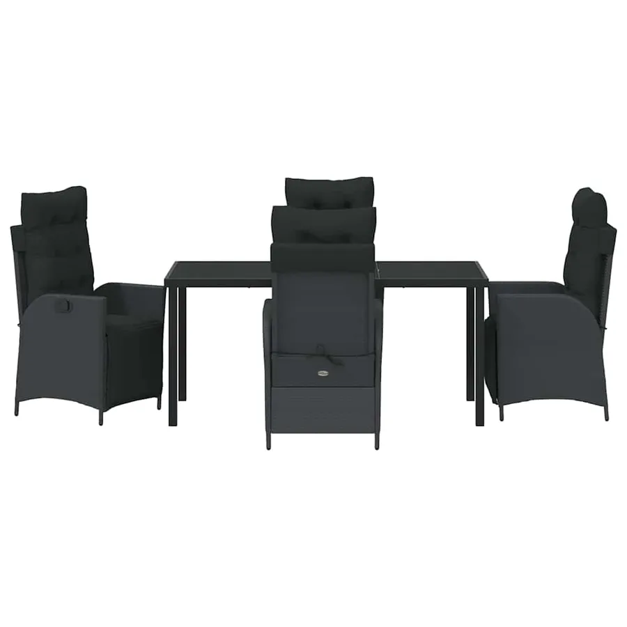 Ensemble de salle à manger pour jardin 5 pcs Noir polyrotin - 7
