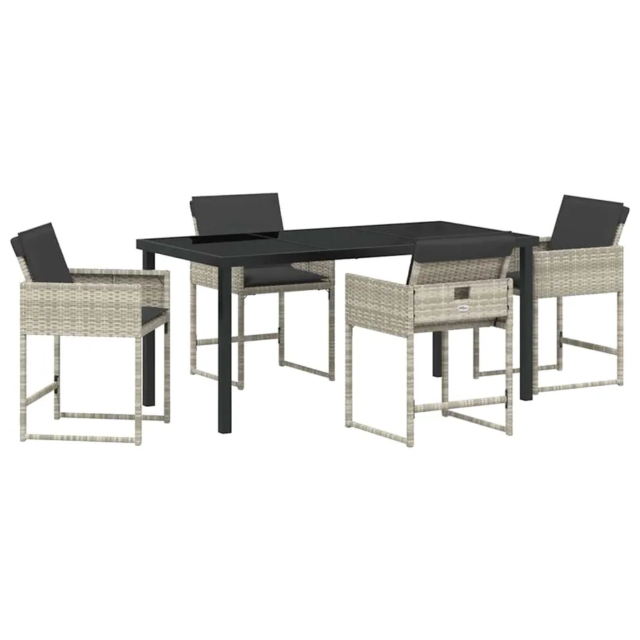 Ensemble de salle à manger pour jardin 5 pcs Gris clair - 2