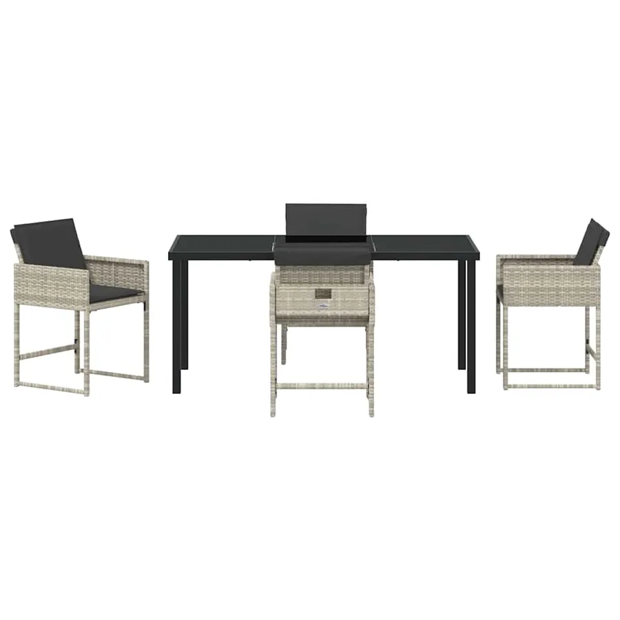 Ensemble de salle à manger pour jardin 5 pcs Gris clair - 6