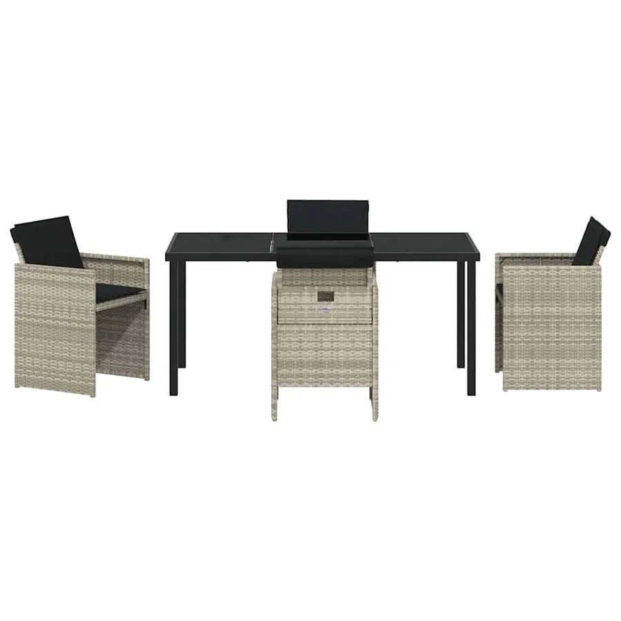 Ensemble de salle à manger pour jardin 5 pcs Gris clair - 7