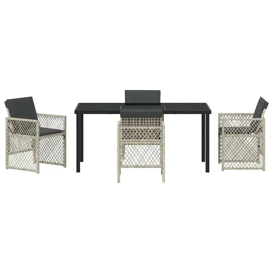 Ensemble de salle à manger pour jardin 5 pcs Gris clair - 7