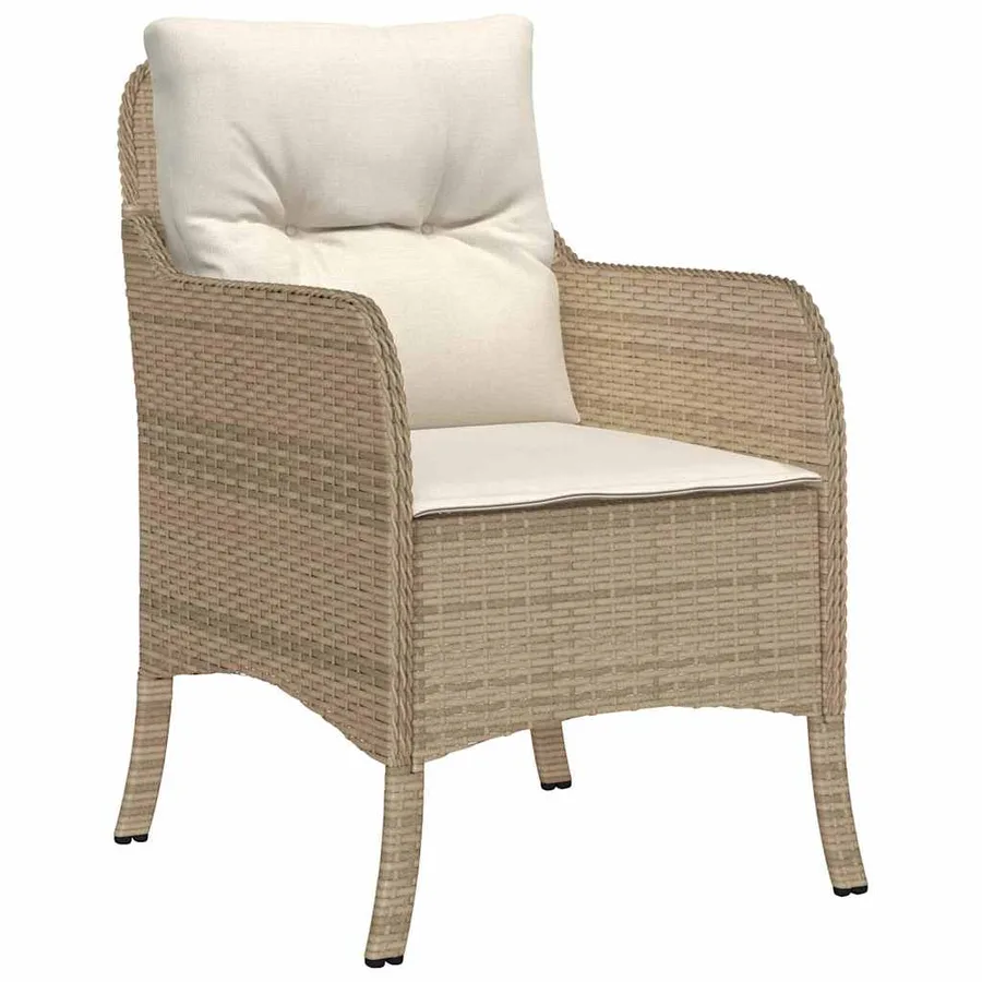 Ensemble de salle à manger pour jardin 7 pcs Beige polyrotin - 6