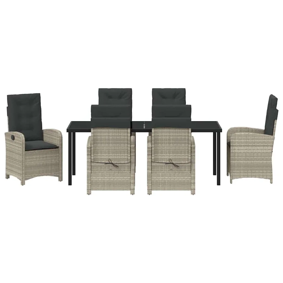 Ensemble de salle à manger pour jardin 7 pcs Gris clair - 7