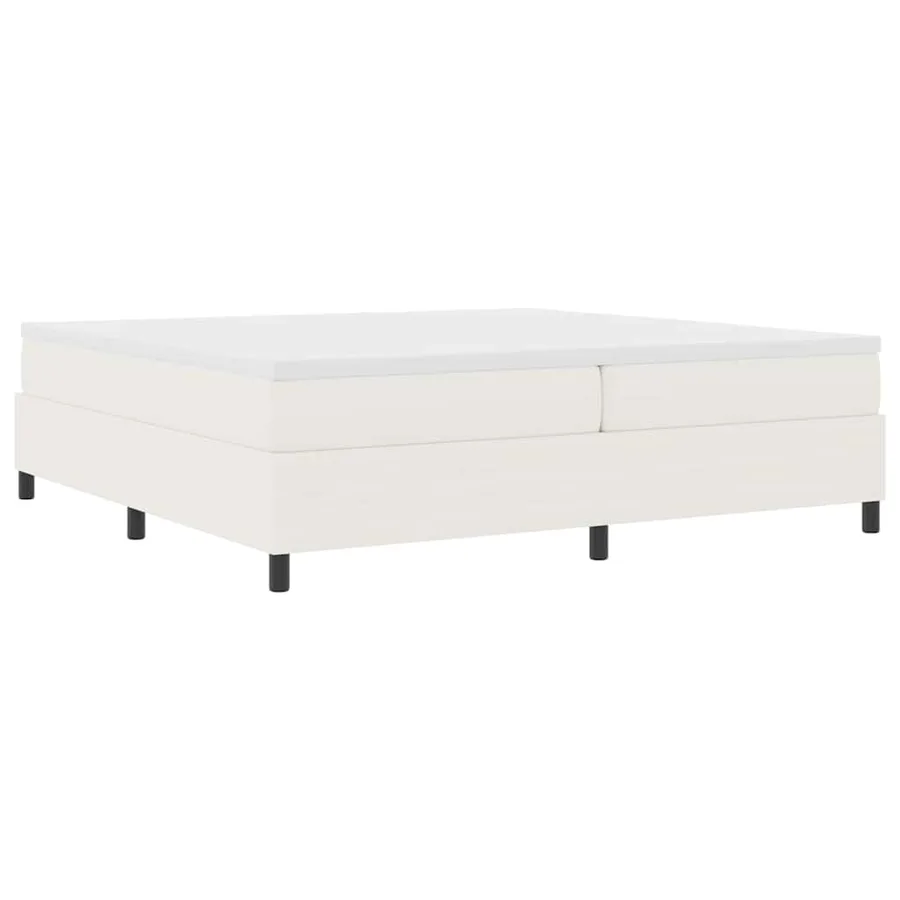 Lit à ressorts Crème et Blanc 200 x 200 cm - 2