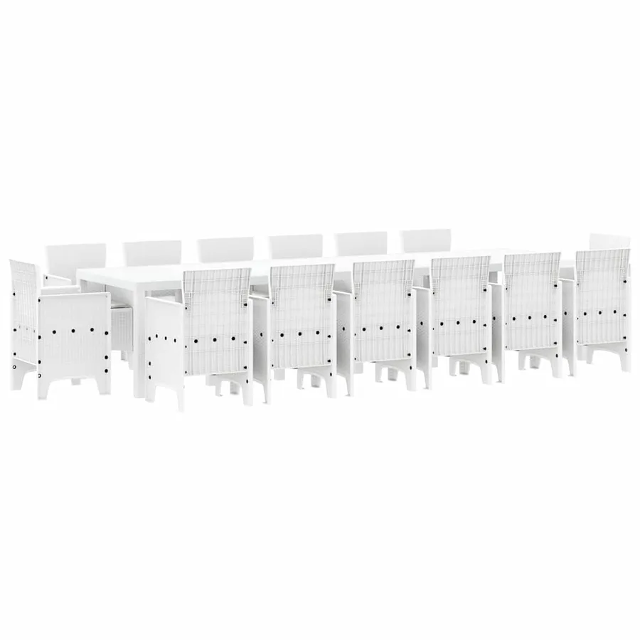 Ensemble de salle à manger pour jardin 15 pcs Blanc Rattan Polt - 2