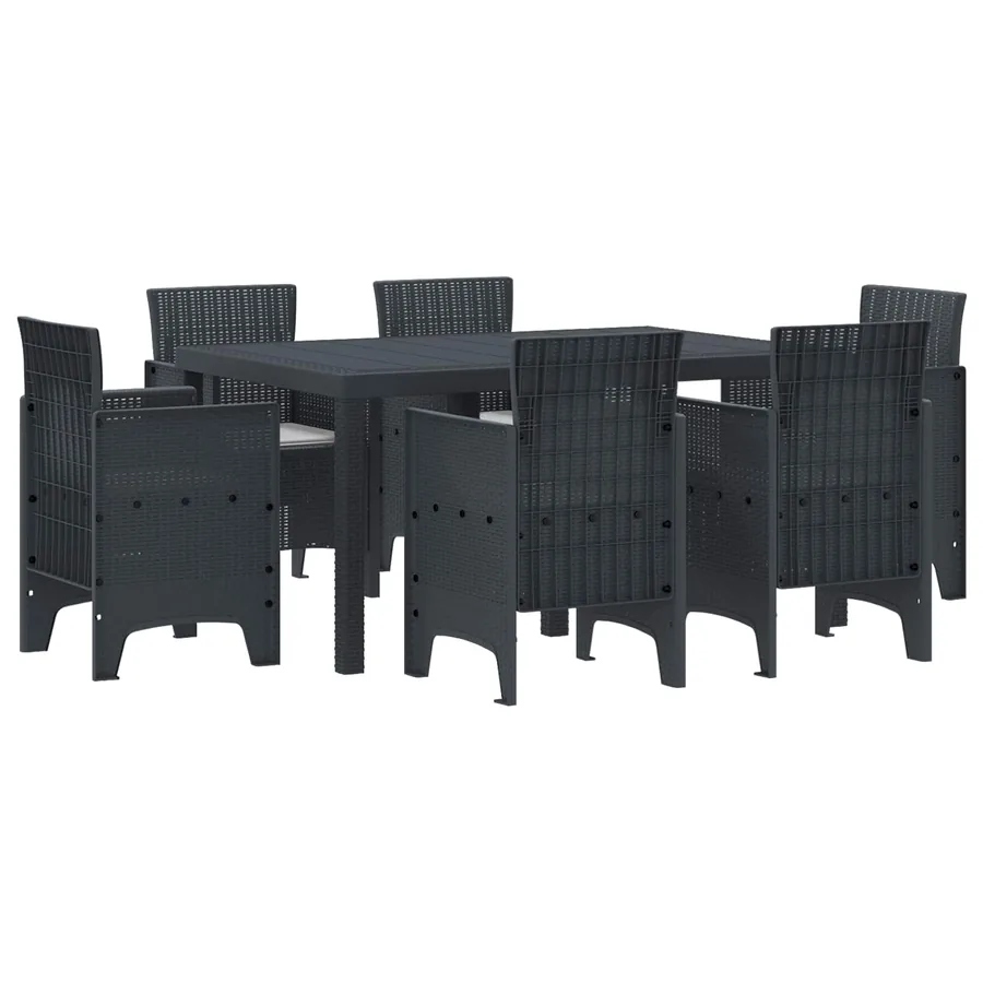 Ensemble de salle à manger pour jardin 7 pcs Anthracite